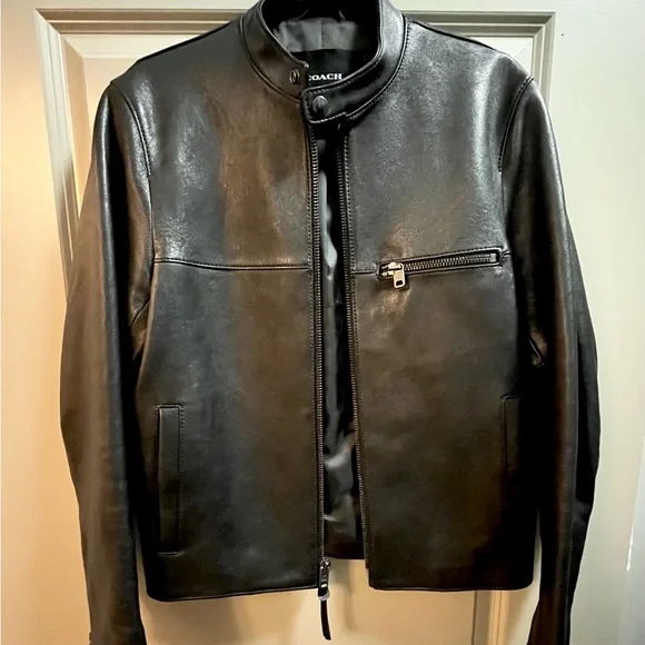 Coach Black Leather Jacket - Picture 5 of 7